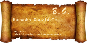 Boroska Osszián névjegykártya